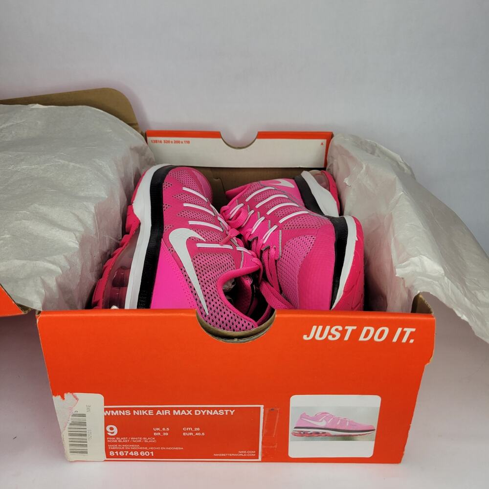 SOLD / NEW Nike Air Max Dynasty Running Shoes Pink Blast White Black Size 9 - Picture 11 of 11